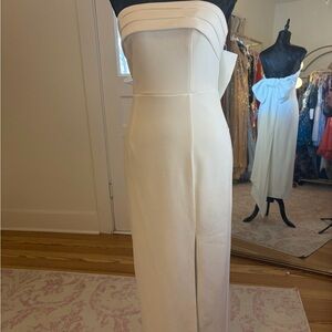 Lulu's Strapless Cream Dress